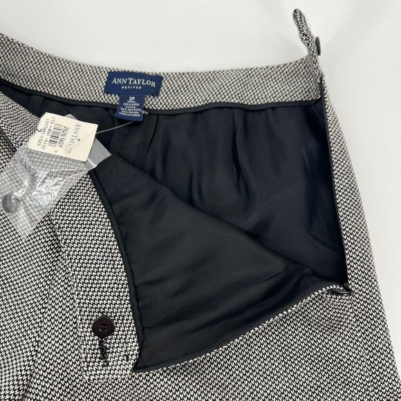 Vtg 90s Ann Taylor 100% Wool Trousers NEW Pants 2 Petite Gray Mid Rise Wide Leg - Picture 8 of 11